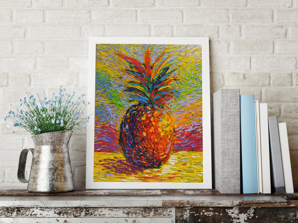 Hawaiian Pineapple Tropical Fruit Pineapple Van Gogh Starry Night Nursery Decor Canvas Print A058 - Aprilskys Workshop