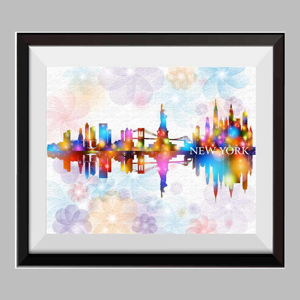 New York City Skyline NYC Skyline Watercolor Canvas Print  C007 - Aprilskys Workshop
