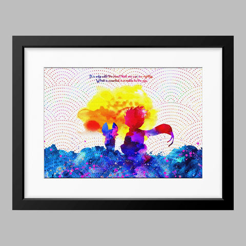The Little Prince Fox Le Petit Prince Watercolor Print Nursery Decor Inspirational Quotes C044 - Aprilskys Workshop