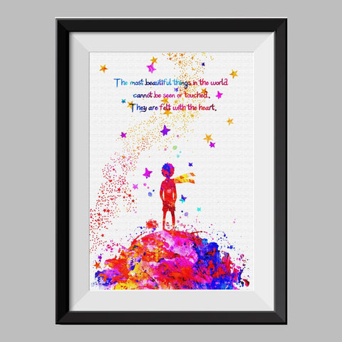 The Little Prince Fox Le Petit Prince Watercolor Print Nursery Decor Inspirational Quotes C045 - Aprilskys Workshop