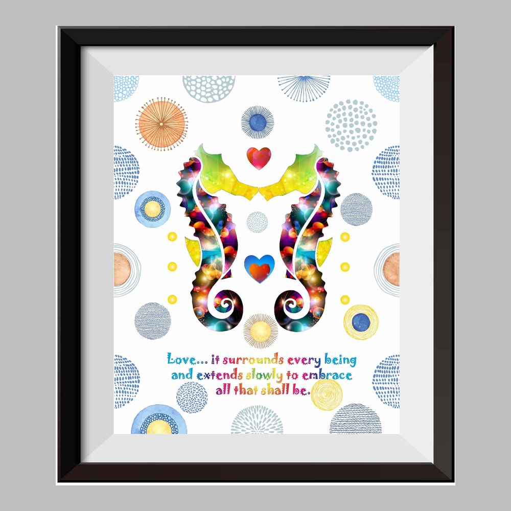 The Seahorses Seahorse Decor Watercolor Canvas Print Inspirational Quotes Inspirational Quotes C080 - Aprilskys Workshop