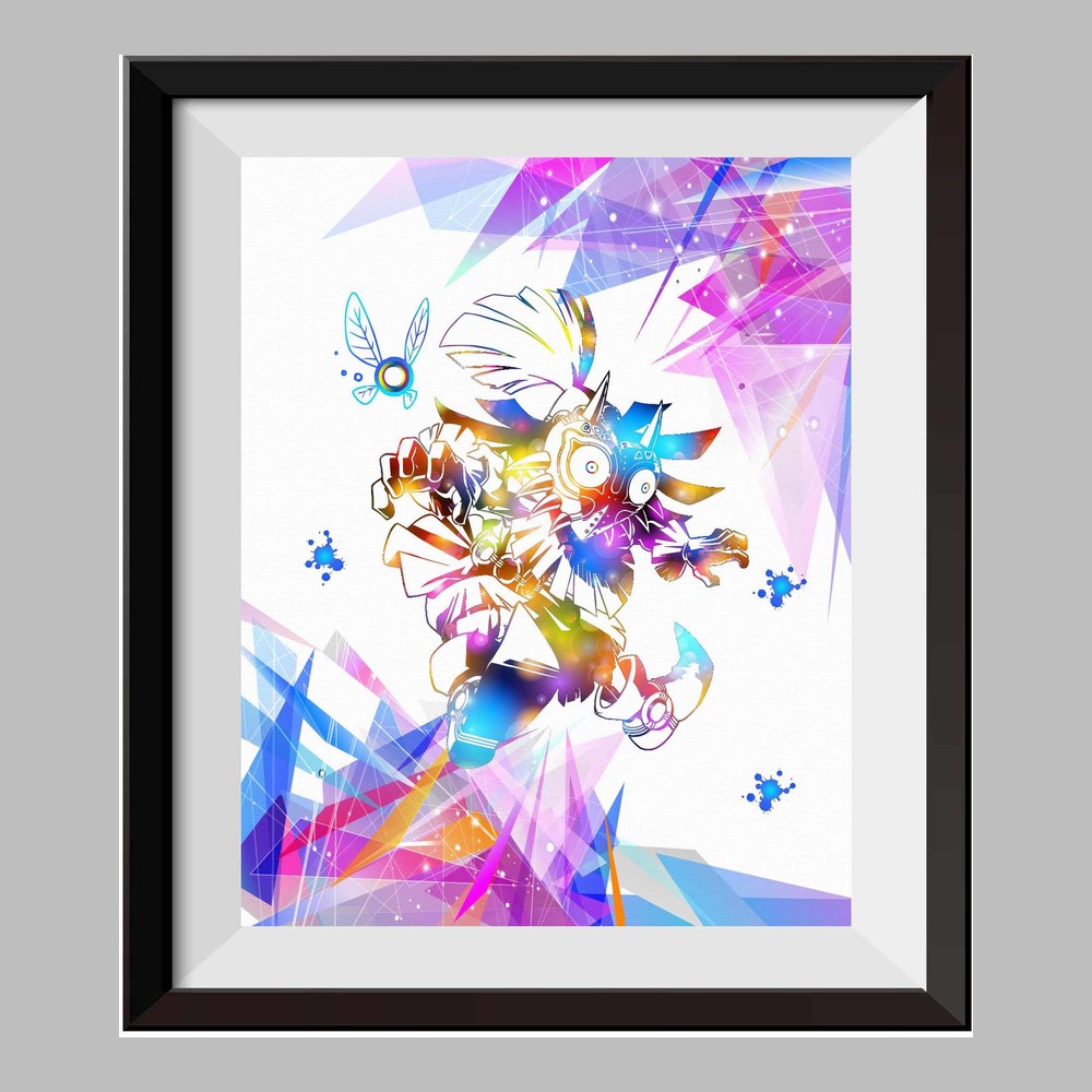 The Legend Of Zelda Majora Mask Zelda Sword Watercolor Canvas Print Nursery Decor C086 - Aprilskys Workshop
