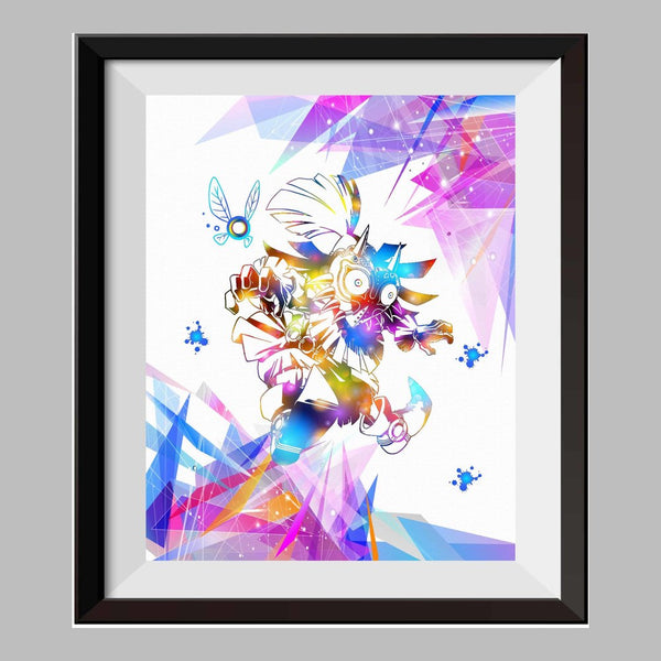 The Legend Of Zelda Majora Mask Zelda Sword Watercolor Canvas Print Nursery Decor C086 - Aprilskys Workshop