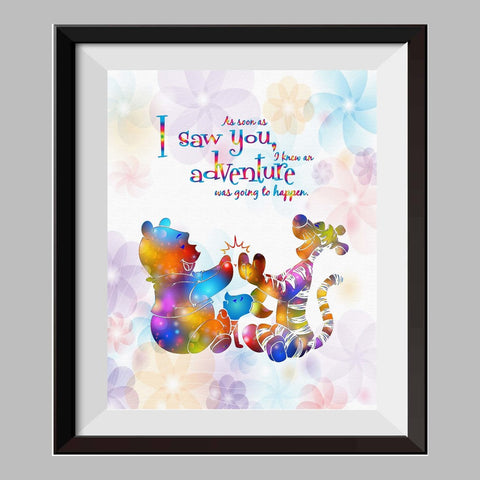 Winnie The Pooh Winnie Pooh Watercolor Canvas Print Nursery Decor Inspirational Quotes C094 - Aprilskys Workshop