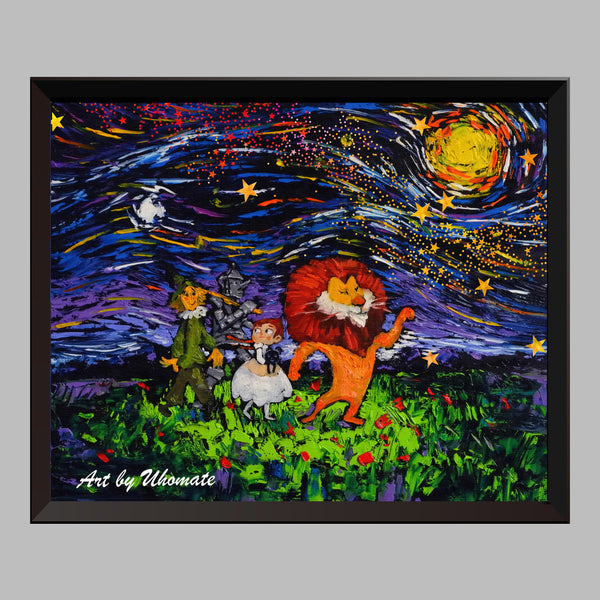 The Wizard Of Oz Van Gogh Starry Night Nursery Decor Canvas Print A030 - Aprilskys Workshop
