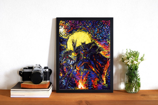Black Panther Van Gogh Starry Night Nursery Decor Canvas Print A070 - Aprilskys Workshop