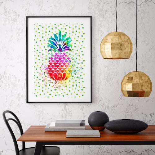 Hawaiian Pineapple Tropical Fruit Pineapple Watercolor Canvas Print Nature and Plant C005 - Aprilskys Workshop