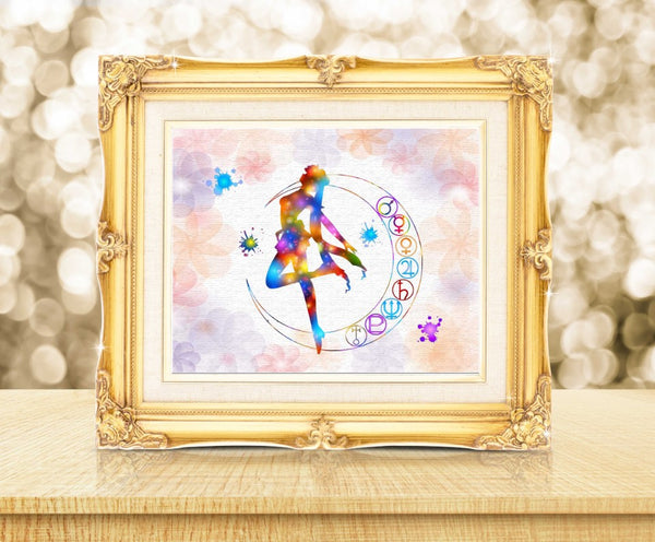 Pretty Soldier Sailor Moon Watercolor Canvas Print Nursery Decor C036 - Aprilskys Workshop