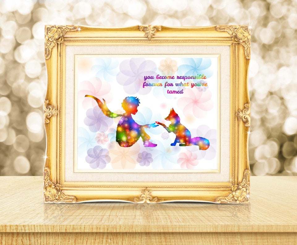 The Little Prince Fox Le Petit Prince Watercolor Print Nursery Decor  Inspirational Quotes