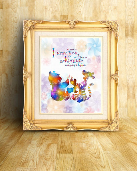 Winnie The Pooh Winnie Pooh Watercolor Canvas Print Nursery Decor Inspirational Quotes C094 - Aprilskys Workshop