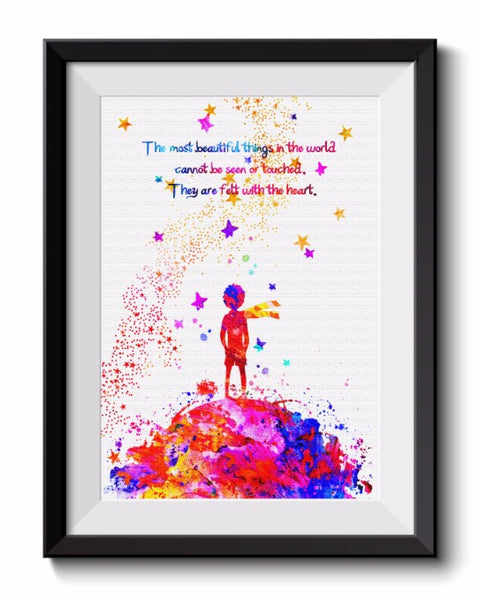 4 pcs Print Set The Little Prince Fox Le Petit Prince Inspirational Quotes Wall Decor M028 - Aprilskys Workshop