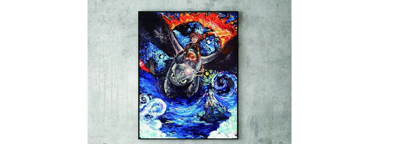 Starry Night Inspired Wall Decor for Games Poster
